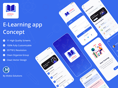 E-Learning App Concept app design app ui eduction elearning elearning app elearning design mobile ui product design ui ui design ui trends uiux uiux design user experience user interface ux visual design