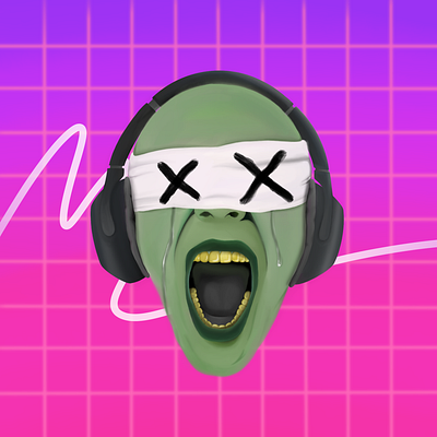 Scream arinjay awesome crying design digital painting earphones headphones ipad music noise noise pollution painting procreate remedy scold scream shout tears teeth