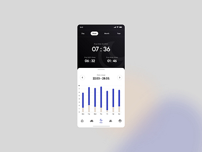 Sleep app – concept 😴😴😴 bedtime boldare graph health insomnia meditation night relax sleep stats ui ux