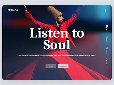 Music Landing Page Concept design music ui