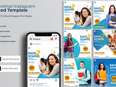 Back To School Instagram Post Design advertising back to school back to school banner back to school facebook post back to school instagram post back to school post design brand design brand identity branding design facebook ad facebook ads graphic design instagram ad instagram banner instagram post instagram template social media advertising social media post social media post design