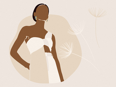 Woman in white abstract abstract art art beauty creative market design fashion feminine flat design graphic graphic design illustration illustrator minimalist model modern trendy vector woman illustration woman power