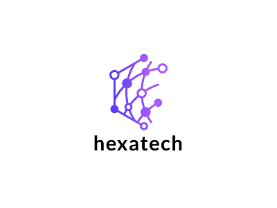 Hexagon Tech Logo data hexa hexagonal logo network networking purple tech tech logo technology