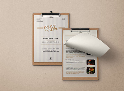 Craft Room Food and Drink Menu craft beer craft room drinks menu food menu gin menu menu design