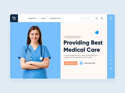 Medical Website Header Exploration agency clean ui creative doctor appointment health app landing landing page landing page design landingpage md shamim hossain medical app medical website mobile ui ui ui design ux ux design web design website website design