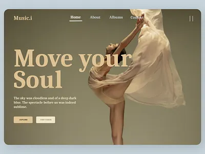 Music Landing Page Concept amazing concept design minimal ui ux