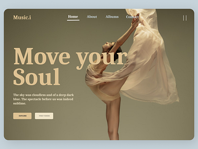 Music Landing Page Concept amazing concept design minimal ui ux