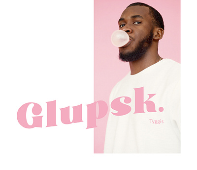 Glupsk Tyggis brand bubblegum chewing gum design food identity logo pink typogaphy visual