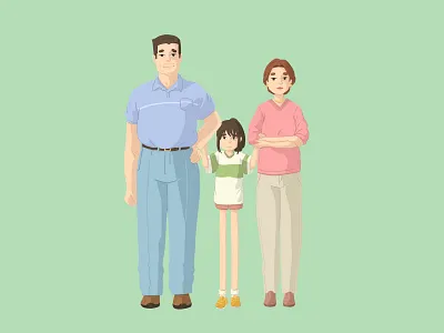 Chihiro family art chihiro concept art family illustration procreate