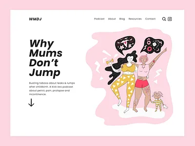 WMDJ website refresh homepage illustration webdesign website women