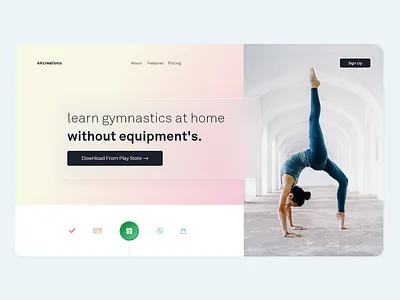 Gymnastics web UI design app art design icon illustration ui ux vector web website