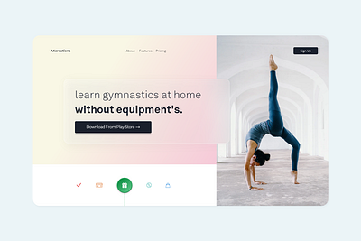 Gymnastics web UI design app art design icon illustration ui ux vector web website