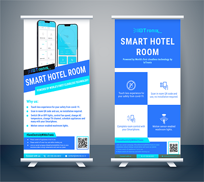 IOTRONIX SMART HOTEL STANDY automation branding design hotel illustration lifestyle smart smarthotel smarthotel stand standee startup