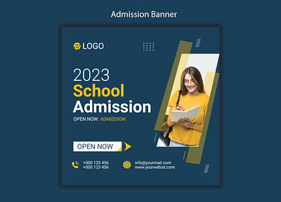 School Admission Banner admission back to school banner ad branding illustration logo social media banner social media design ui