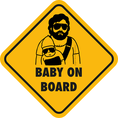 Baby on Board (Carlos from the Hangover) baby baby on board hangover illustration lineart movie