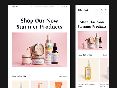 Beauty Products clean color ecommerce landing page layout product shop typogaphy ui ux website