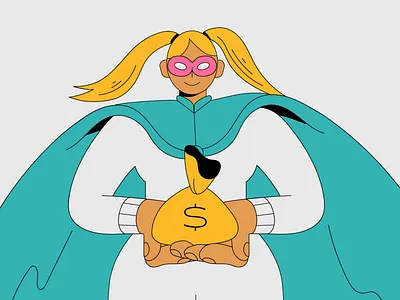 Savings Hero bank characterdesign finances illustration money savings