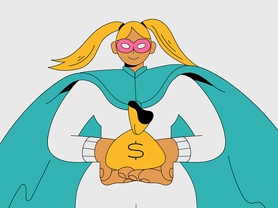 Savings Hero bank characterdesign finances illustration money savings