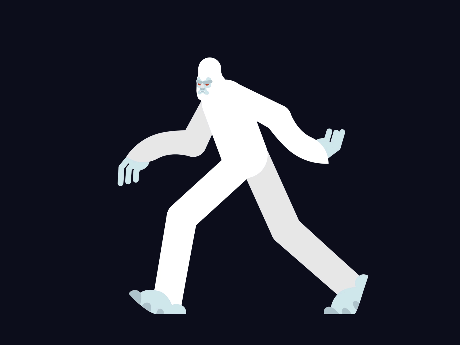 Sasquatch Walk 2d 2danimation after effect aftereffects animated gif animation animation 2d bigfoot flat sasquatch walk cycle walking yeti