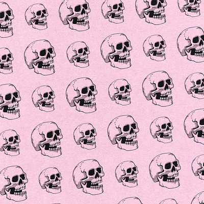 Skull Pattern art bold lines graphic design halftones illustration procreate art skulls true grit texture supply