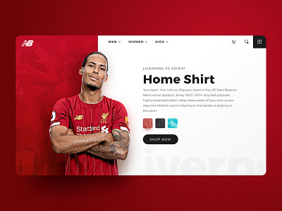 Liverpool FC Product Page app app design design football liverpool fc product page ui ui design uidesign user interface ux ux design uxui web web app web design