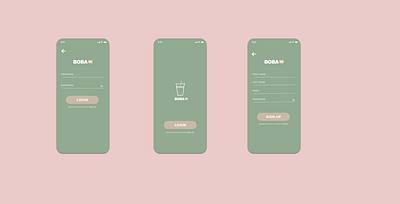 Boba Tea App app branding design minimal ui ux