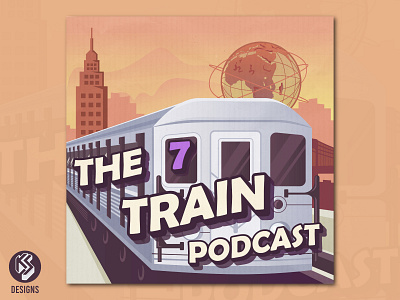 7 Train Podcast branding illustraion logo podcast podcast art podcast logo poster design train vector