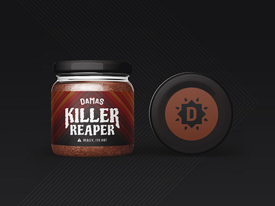 Damas Salsas Killer Reaper Jar brand branding design damas damas salsas hot jar jar mockup killer reaper mexican mexican food mockup packagedesign packaging packagingdesign pepper product design reaper salsa salsas san antonio