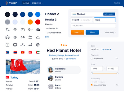 Viasun • Design system button components design system ecommerce elements enterprise filter flag form guidelines icon library menu product design slider styleguide travel ui ui kit web