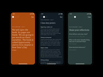 Flow / Finish the class app app design editorial editorial design ios ios app luxury minimal minimalism mobile mobile app mobile design product product design royal ui uidesign uiux ux uxdesign