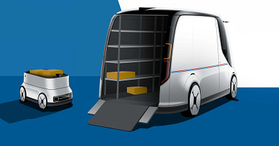 USPS Delivery Truck Concept -back automotive automotive design autonomous car design ux