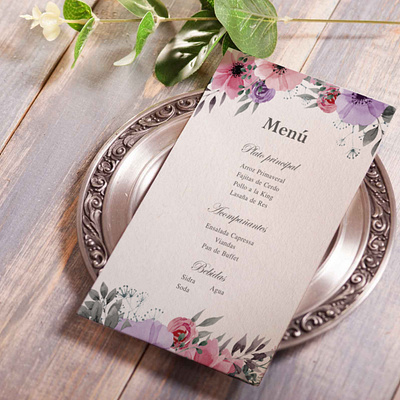 Wedding Menu design drink drinks food graphic illustration menu menu design pink print purple salad tipography typography vector wedding weddings