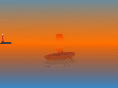 Boat 3d alone art artwork beach beautiful boat design illustration illustrator ilustracion landscape lonely ocean sail sea underwater vector vector illustration