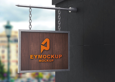 Sign Hanging Logo Mockup design free free mockup graphic logo mockup new premium psd psd mockup