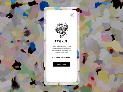 061 #DailyUI Coupon app design coupon dailyui dailyuichallenge design floral illustration pop up redeem ui ui design