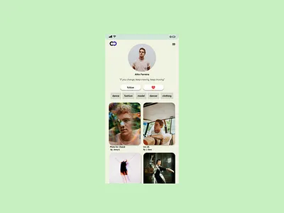 User Profile app dailyui ui ux
