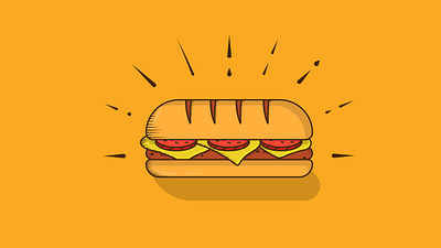 Vector Burger illustration as graphical branding burger design burger illustration flat and outline illustration flat burger flat illustration graphic design illustration logo tutorial vector