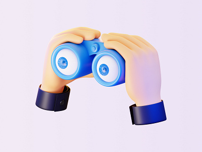 Stavka: See it all 3d 3d ilustration binoculars blender blender3d eyes follow hands sports watch