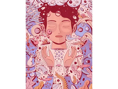 Spring abstract blobbies doodle dreamy illustration nature procreate space texture