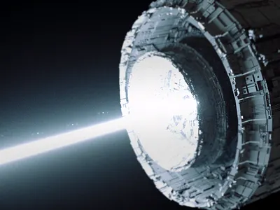 Lazer blender blendercycles cloud cycles cyclesrender deathstar illustration lazer octane procedural