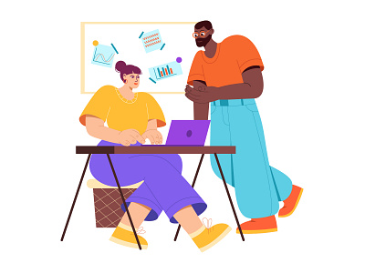 Teamwork adobe illustrator adobeillustrator app characterdesign concept flat illustration minimal ui vector web