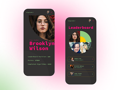 Leaderboard algorithm app design code code app daily 100 challenge daily ui daily ui 019 dailyui dailyuichallenge design ui