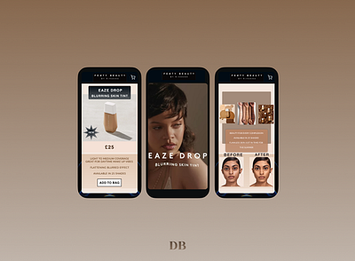 Fenty Eaze Drop beauty app design ecommerce fenty rihanna ui