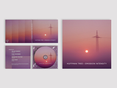 Emission Intensity album album art album cover album cover design cd cover electronic emission fog huffman intensity music pink powerlines purple sunset