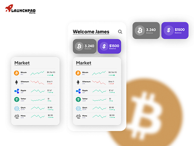 Cryptocurrency Dashboard App adobe photoshop agency app design application banner black and white black and white logo building circle