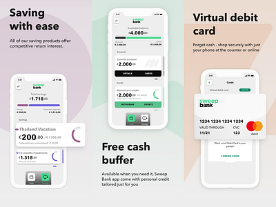 Sweep Bank close-up shots bank app banking app financial app fintech ios mobile app sweep uidesign