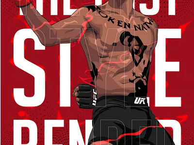 The Last Stylebender boxer boxers boxing branding digital art illustration israel adesanya kickboxing martial art vector