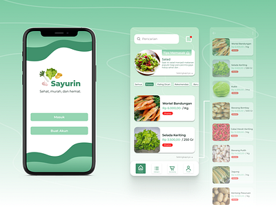 Sayurin e-commerce app design e commerce app ui