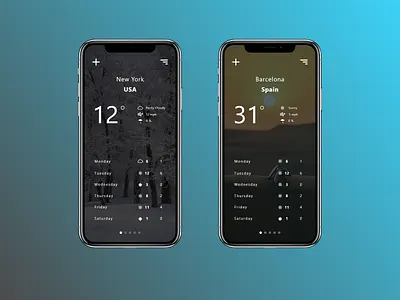 Weather App animation app art branding design flat minimal ui ux website