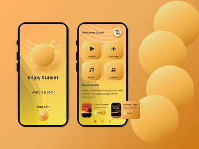 Enjoy Sunset App app figma gradient prototyping typography ui uidesign user interface design userinterface ux uxdesign uxdesigns uxui